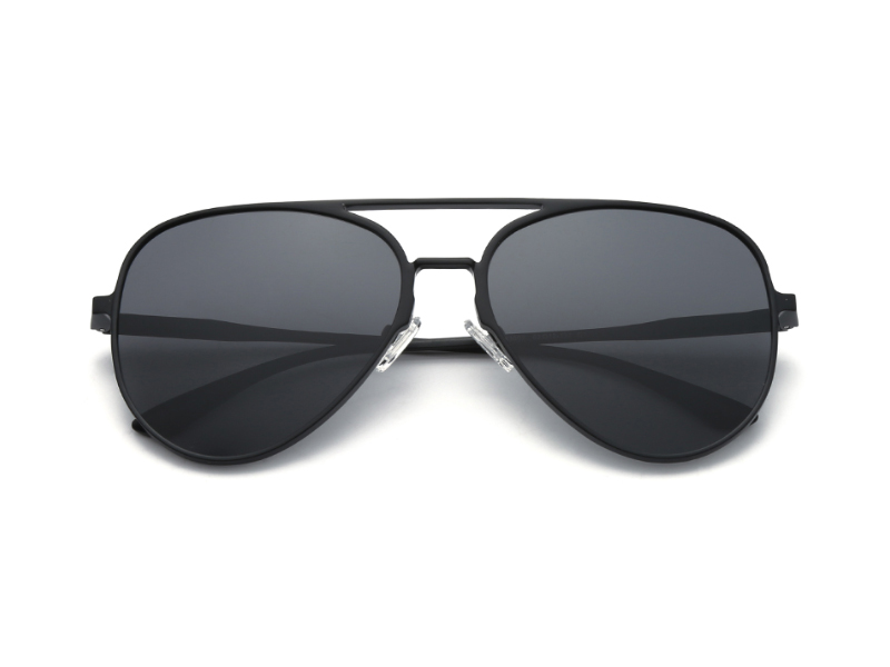 High Quality Aluminum Frames Double Bridge Aviator Sunglasses