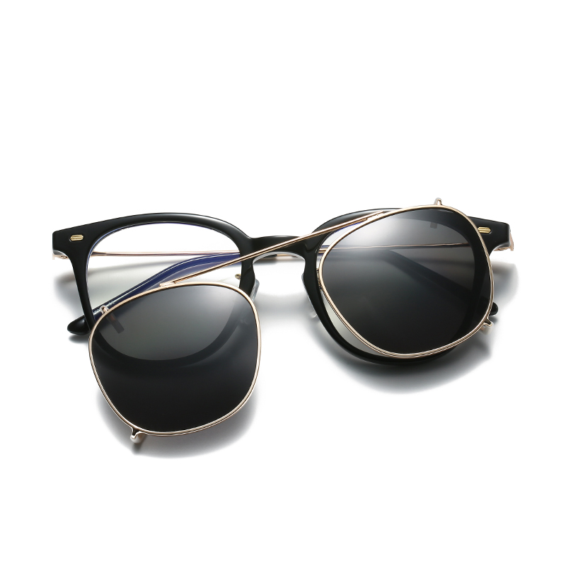 Vintage Clip-On Eyeglasses Magnetic Polarized Sunglasses