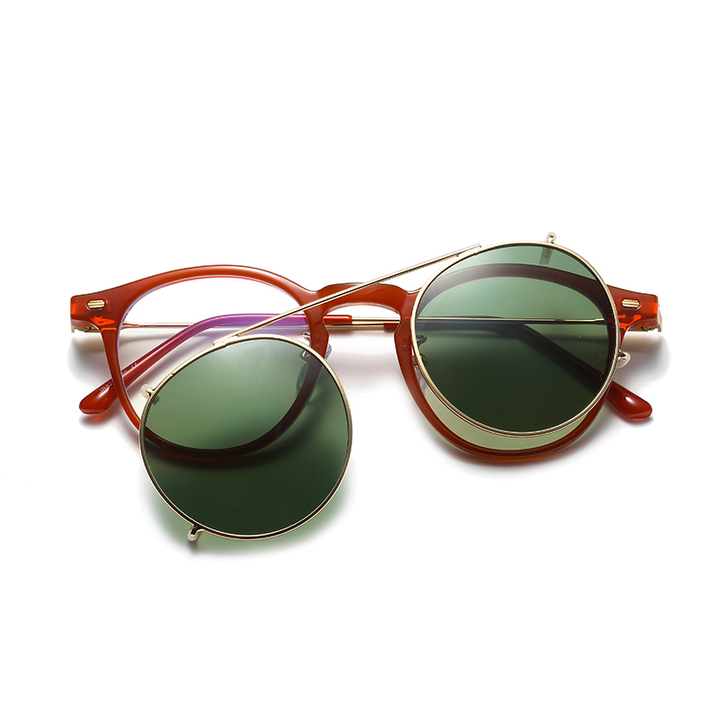 Unisex Retro Round Shape Clip-on Optical Frames