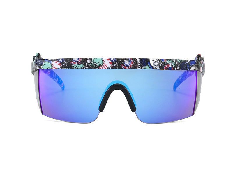 Thermal Transfer Sports Sunglasses Lightning Temple Design