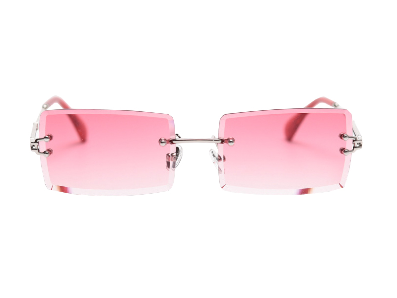 Business Elegant Square Lens Metal Sunglasses Rimless
