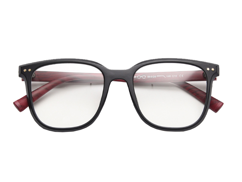 Designer Faux Wood Frame Temples TR90 Optical Frame