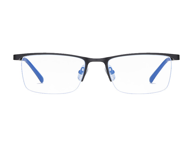 Half-rim Eyeglasses Square Metal Optical Frame For Men