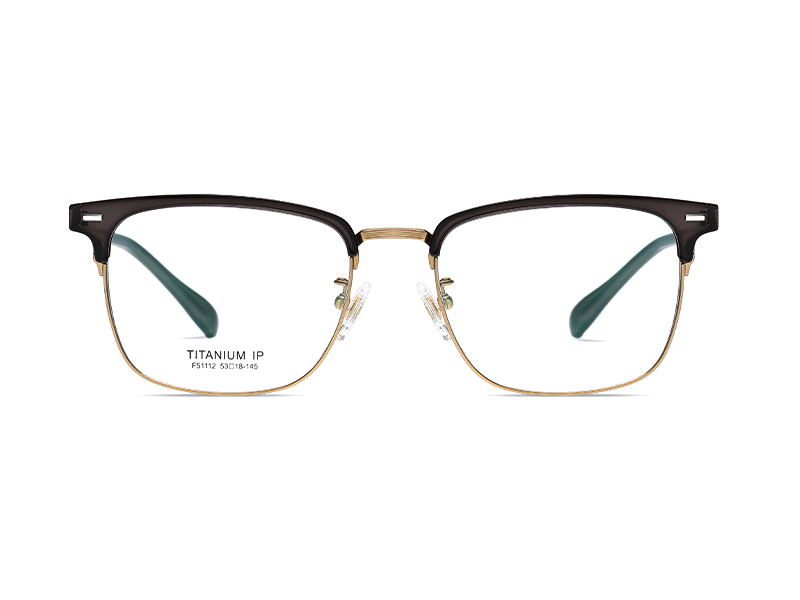 High Quality Eyebrow Frames IP Electroplated Pure Titanium Optical Frame