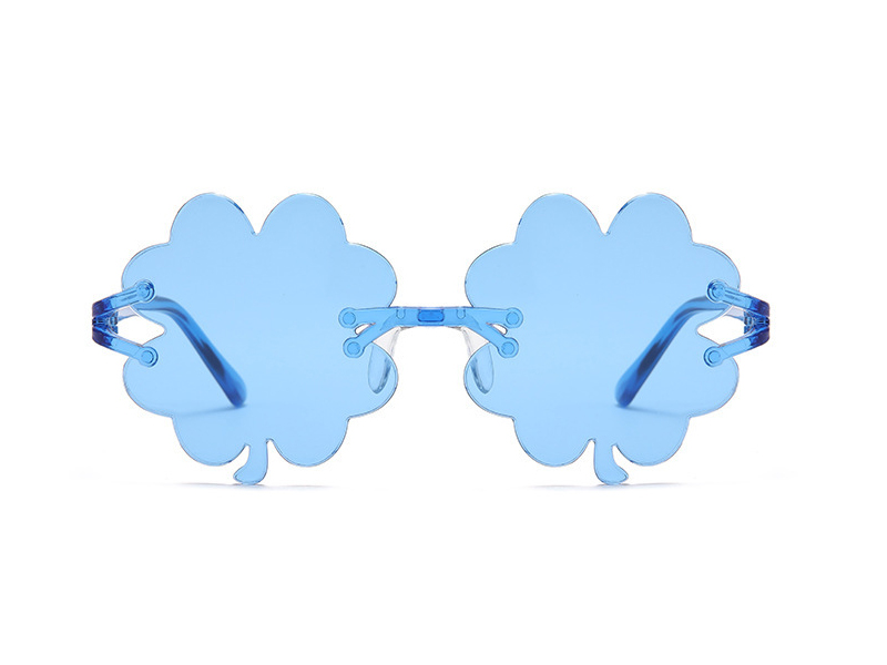 Frameless Four-leaf Candy Color PC Sunglasses Decorative Sunglasses